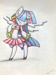 Size: 1474x1973 | Tagged: artist needed, source needed, safe, derpibooru import, twilight sparkle, semi-anthro, colored, pencil drawing, solo, support, traditional art