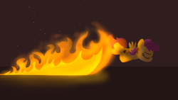 Size: 2560x1440 | Tagged: safe, artist:dtcx97, derpibooru import, scootaloo, fire, flying, post-crusade, solo, wallpaper