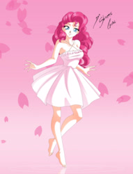 Size: 2143x2798 | Tagged: safe, artist:shinta-girl, pinkie pie, human, clothes, dress, humanized, solo