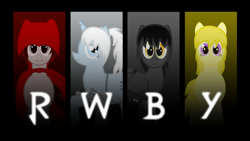 Size: 1920x1080 | Tagged: safe, derpibooru import, blake belladonna, ponified, ruby rose, rwby, wallpaper, weiss schnee, yang xiao long