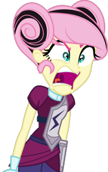 Size: 2446x3900 | Tagged: safe, artist:xebck, fluttershy, equestria girls, friendship games, alternate hairstyle, alternate universe, angry, archery, clothes, flutterrage, gloves, open mouth, rage, simple background, solo, transparent background, vector