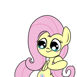 Size: 512x512 | Tagged: safe, artist:pink-dooples, fluttershy, pegasus, pony, blushing, nervous, shy, solo