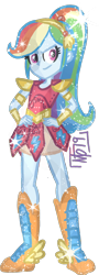 Size: 530x1465 | Tagged: safe, artist:tassji-s, derpibooru import, rainbow dash, equestria girls, crystallized, simple background, smiling, solo, transparent background