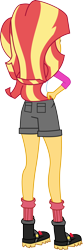 Size: 1696x5133 | Tagged: safe, artist:marcorois, sunset shimmer, equestria girls, legend of everfree, absurd resolution, away from viewer, boots, clothes, female, hand on hip, legs, shoes, shorts, simple background, socks, solo, transparent background, vector