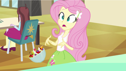 Size: 998x562 | Tagged: safe, screencap, fluttershy, velvet sky, equestria girls, salad