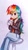 Size: 2208x3926 | Tagged: safe, artist:liaaqila, derpibooru import, rainbow dash, human, equestria girls, alternate hairstyle, clothes, crossed legs, female, high res, hoodie, human coloration, jeans, mug, pants, shirt, simple background, sitting, solo, stool, t-shirt, traditional art, white background