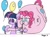 Size: 768x563 | Tagged: safe, artist:boman100, artist:noctulov, derpibooru import, pinkie pie, twilight sparkle, earth pony, pony, unicorn, air pump, balloon, balloonie pie, blimp, hose, inflation, oblivious, remake