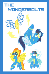 Size: 1024x1536 | Tagged: safe, artist:annakitsun3, derpibooru import, fleetfoot, soarin', spitfire, watermark, wonderbolts, wonderbolts uniform