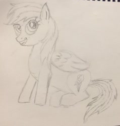 Size: 332x349 | Tagged: artist needed, safe, derpibooru import, rainbow dash, pegasus, pony, drawing, solo, traditional art