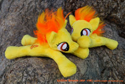 Size: 1094x740 | Tagged: safe, artist:wolflessnight, derpibooru import, spitfire, beanie (plushie), cute, cutefire, irl, photo, plushie