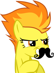 Size: 3080x4129 | Tagged: dead source, safe, artist:rontoday2012, derpibooru import, spitfire, moustache, simple background, solo, transparent background, vector