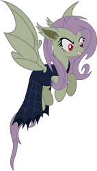 Size: 4532x8000 | Tagged: safe, artist:speedox12, fluttershy, bat pony, pony, scare master, absurd resolution, clothes, costume, dress, flutterbat, flutterbat costume, flying, nightmare night costume, simple background, solo, transparent background, vector