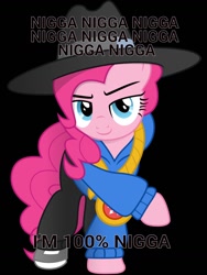 Size: 774x1032 | Tagged: safe, pinkie pie, earth pony, pony, female, mare, pink coat, rapper pie, solo, vulgar