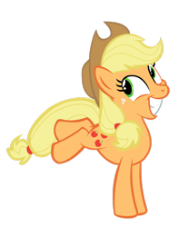 Size: 1024x1236 | Tagged: safe, artist:kuren247, applejack, earth pony, pony, bucking, simple background, smiling, solo, transparent background, vector