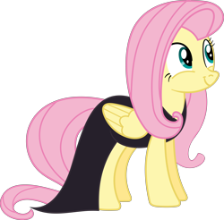 Size: 8000x7887 | Tagged: safe, artist:speedox12, fluttershy, pegasus, pony, scare master, absurd resolution, clothes, dress, simple background, smiling, solo, transparent background, vector, when she smiles