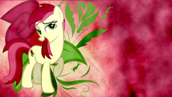 Size: 1920x1080 | Tagged: safe, artist:delectablecoffee, artist:sir-szengelot, derpibooru import, edit, roseluck, bedroom eyes, cutie mark, solo, vector, wallpaper, wallpaper edit