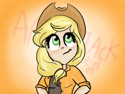 Size: 1024x768 | Tagged: safe, artist:lianzapa, applejack, human, humanized, solo