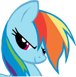 Size: 4002x4057 | Tagged: safe, artist:triox404, derpibooru import, rainbow dash, pegasus, pony, >:), bust, determined, female, mare, simple background, smiling, smirk, solo, transparent background, vector