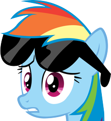 Size: 5000x5447 | Tagged: safe, artist:suxtonhael, derpibooru import, rainbow dash, pegasus, pony, lesson zero, bust, female, looking at something, mare, simple background, solo, sunglasses, transparent background, vector