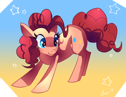 Size: 1280x982 | Tagged: safe, artist:cherivinca, pinkie pie, earth pony, pony, female, mare, smiling, solo, wingding eyes