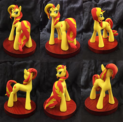 Size: 863x854 | Tagged: safe, artist:vita96, sunset shimmer, pony, unicorn, craft, female, figurine, looking back, mare, sculpture, solo