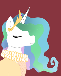 Size: 2879x3575 | Tagged: safe, artist:ellen124, princess celestia, alicorn, pony, clothes, collar, crown, dress, elizabethan, jewelry, regalia, ruff (clothing), solo