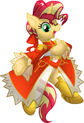 Size: 1391x2034 | Tagged: safe, artist:geraritydevillefort, sunset shimmer, pony, clothes, digital art, dress, fate/extra, fate/grand order, female, nero claudius caesar augustus germanicus, simple background, solo, transparent background