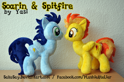 Size: 1024x680 | Tagged: safe, artist:sakusay, derpibooru import, soarin', spitfire, irl, photo, plushie