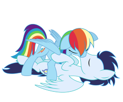 Size: 2400x2000 | Tagged: safe, artist:ashidaru, derpibooru import, rainbow dash, soarin', pegasus, pony, eyes closed, female, kissing, male, mare, remake, shipping, simple background, soarindash, stallion, straight, transparent background