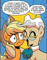 Size: 633x801 | Tagged: safe, artist:brendahickey, idw, applejack, mayor mare, earth pony, pony, spoiler:comic, spoiler:comicff15