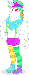 Size: 2043x5232 | Tagged: safe, artist:punzil504, bulk biceps, equestria girls, equestria girls series, spoiler:eqg series (season 2), clothes, mismatched socks, simple background, socks, solo, striped socks, thigh highs, transparent background, unicorn hat