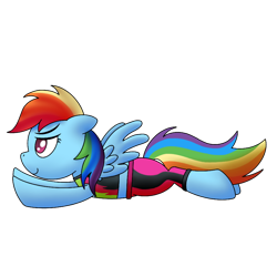 Size: 1000x1000 | Tagged: safe, artist:cappie, derpibooru import, rainbow dash, pegasus, pony, clothes, equestria girls outfit, equestria girls ponified, midriff, ponified, simple background, solo, swimsuit, transparent background