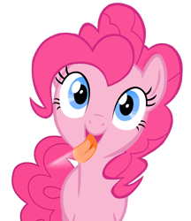 Size: 1368x1584 | Tagged: safe, artist:umbra-neko, pinkie pie, earth pony, pony, cute, diapinkes, licking, licking ponies, looking at you, simple background, solo, tongue out, transparent background, vector