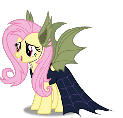 Size: 8000x7669 | Tagged: safe, artist:8-notes, fluttershy, bat pony, pony, scare master, absurd resolution, bat ears, cape, clothes, costume, flutterbat, flutterbat costume, nightmare night, nightmare night costume, open mouth, ponyscape, simple background, solo, transparent background, vector