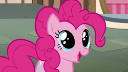 Size: 1280x720 | Tagged: safe, screencap, pinkie pie, earth pony, pony, what about discord?, cute, diapinkes, female, mare, open mouth, smiling, wide eyes