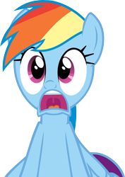 Size: 4258x6019 | Tagged: safe, artist:vaderpl, derpibooru import, rainbow dash, pegasus, pony, may the best pet win, d:, female, mare, open mouth, reaction image, shocked, simple background, solo, transparent background, vector, wide eyes