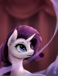 Size: 824x1082 | Tagged: safe, artist:noctilucent-arts, rarity, pony, unicorn, fabric, female, glasses, mare, smiling, solo