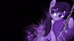 Size: 1920x1080 | Tagged: safe, derpibooru import, octavia melody, earth pony, pony, black background, cello, female, lidded eyes, mare, monochrome, musical instrument, simple background, solo, wallpaper