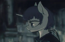 Size: 4000x2600 | Tagged: safe, artist:plotcore, rarity, pony, unicorn, alternate hairstyle, cyberpunk, ghost in the shell, newbie artist training grounds, solo