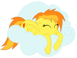 Size: 924x700 | Tagged: safe, artist:php92, derpibooru import, spitfire, ask spitfire the wonderbolt, cloud, happy, solo