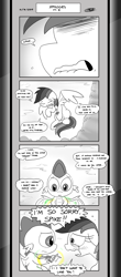 Size: 1451x3300 | Tagged: safe, artist:loreto-arts, derpibooru import, rainbow dash, spike, dragon, pegasus, pony, comic:friendship is innuendo, comic:friendship is innuendo vol. 2, comic, crying, magic, winged spike