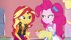 Size: 1920x1080 | Tagged: safe, screencap, pinkie pie, sunset shimmer, better together, equestria girls, holidays unwrapped, souffle