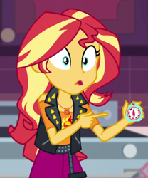 Size: 710x852 | Tagged: safe, screencap, sunset shimmer, better together, equestria girls, holidays unwrapped, cropped, egg timer, solo