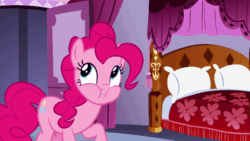 Size: 550x310 | Tagged: safe, screencap, pinkie pie, earth pony, pony, canterlot boutique, animated, female, mare, pink coat, pink mane