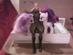 Size: 1280x960 | Tagged: safe, rarity, sweetie belle, pony, action figure, arrows, brushable, hug, irl, legolas, lord of the rings, photo, toy