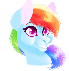 Size: 357x367 | Tagged: safe, artist:saiiorr, artist:saiiorrr, derpibooru import, rainbow dash, pegasus, pony, bust, female, mare, simple background, smiling, solo, transparent background