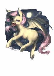 Size: 2480x3507 | Tagged: safe, artist:magiace, fluttershy, bat pony, pony, flutterbat, solo