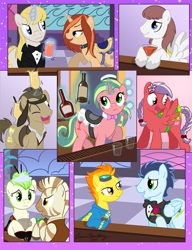 Size: 643x836 | Tagged: safe, artist:brianblackberry, derpibooru import, doctor whooves, soarin', spitfire, oc, bottomless, clothes, female, flower in hair, gala, male, partial nudity, saddle, shipping, soarinfire, straight