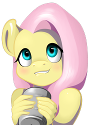 Size: 1316x1811 | Tagged: safe, artist:lucky-jacky, fluttershy, anthro, scare master, bust, cute, face, lip bite, scene interpretation, shyabetes, simple background, smiling, solo, transparent background