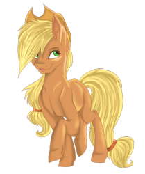 Size: 1024x1222 | Tagged: safe, artist:gloriajoy, applejack, earth pony, pony, ear fluff, raised hoof, simple background, solo, transparent background